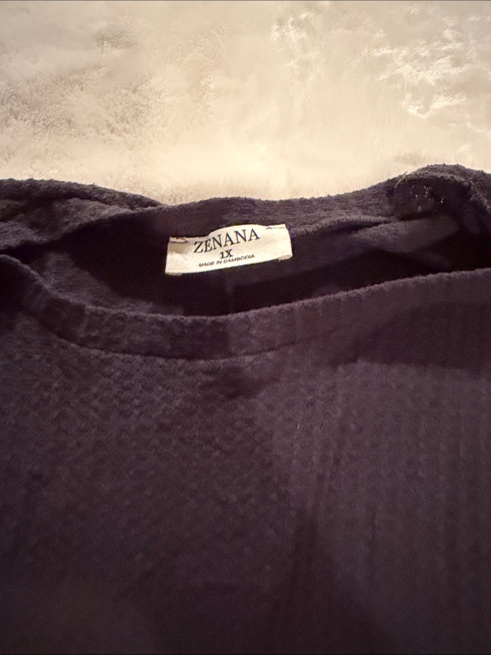 Zenana Outfitters Navy Textured Tunic Top